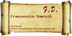 Francsovics Dominik névjegykártya